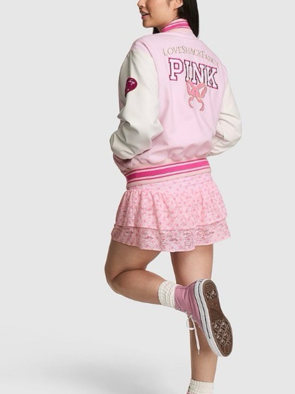 PINK X LOVE SHACK FANCY Varsity Jacket - Picture 5 of 5